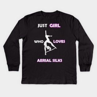 just girl who loves aerial silks Kids Long Sleeve T-Shirt